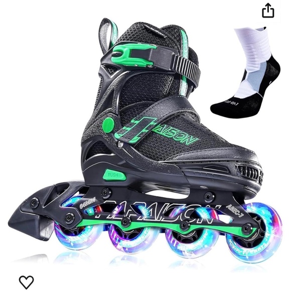Adjustable Inline Skates with Full Light Up Wheels, Outdoor Skates size 7 to 10. - Picture 3 of 6